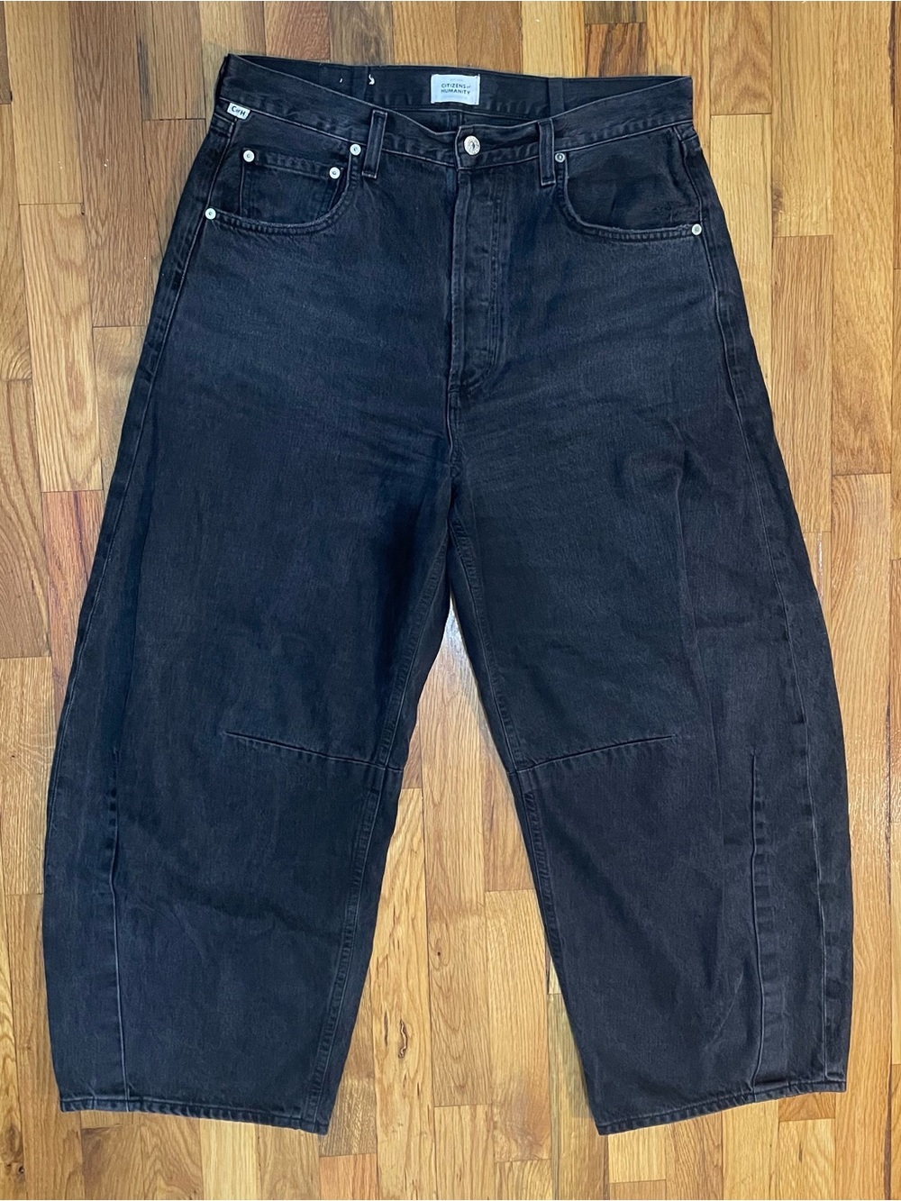Citizens of Humanity Horseshoe Barrel Leg Jeans Andreas Black Size 30 - Picture 2 of 7